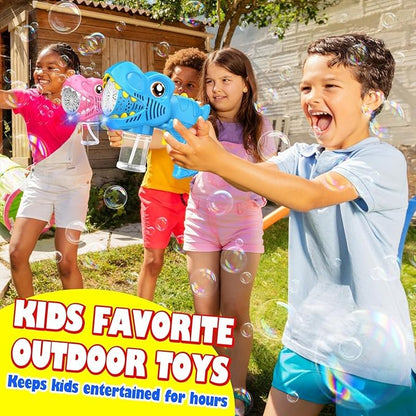 Yunaking Toys for Boys Girls Ages 4-8 - 2 Pack Bubble Machine Gun Rechargeable Dinosaur Toy Gift for 4 5 6 7 8 Boy Girl Kids Toddlers Outdoor Toys 4-6 Easter Basket Stuffers Christmas Valentines Gift