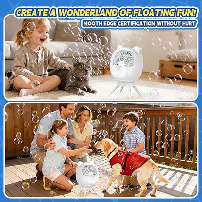 Upgraded Bubble Machine with Remote Control, Automatic Rotation 1800mAh Rechargeable Battery, Type-C Charge, Bubble Maker for Kids, Weddings, Birthday Parties, Outdoor Activities