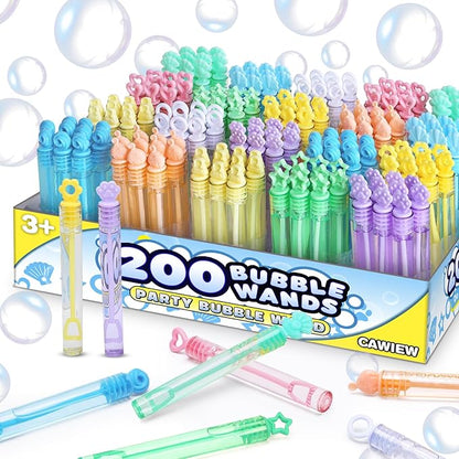 200 Pack Mini Bubble Party Favors for Kids, Bubbles Bulk with Gift Box, Pastel Bubble Wand Sticks Toy for Party Supply, Birthday Decorations, Wedding, Goody Bag Stuffers Fillers, Carnival Prizes