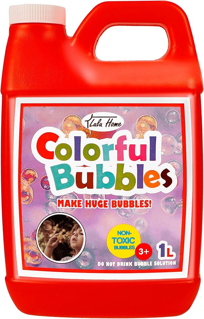 Lulu Home Concentrated Bubble Solution, 1 L/ 33.8 OZ Refill for Bubble Machines, Giant Wands, and Blowers - Up to 2.5 Gallons for Kids' Birthday Parties
