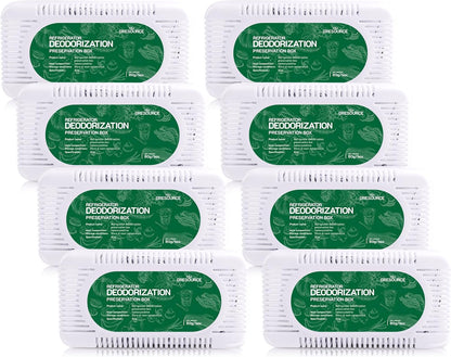 8 Pack Fridge Deodorizer, Refrigerator and Freezer Deodorizer Odor Eliminator Reusable, Unscented Activated Carbon Odor Absorber and Moisture for Freezers, Coolers, Closet and Trash Can
