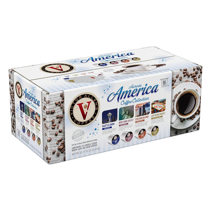 Victor Allen's Coffee Across America Variety Pack (Seattle Dark, New York Select, Chicago Blend, Las Vegas Roast), 96 Count