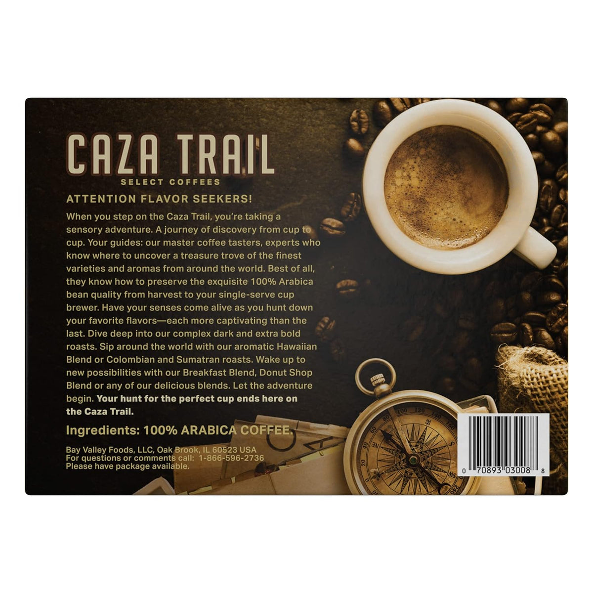 Caza Trail Coffee Pods, Breakfast Blend, Single Serve (Pack of 100)