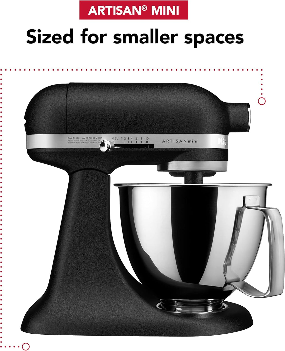 KitchenAid Artisan Mini 3.5 Quart Tilt-Head Stand Mixer - KSM3316X - Cast Iron Black