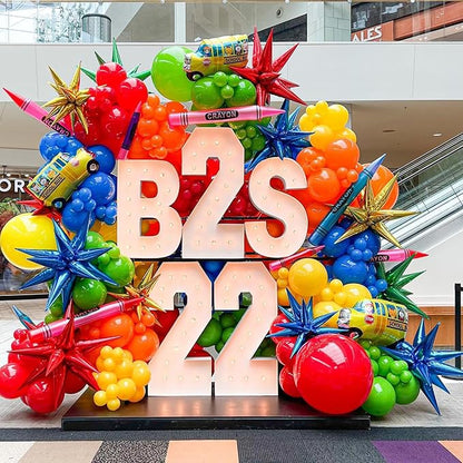 Back to School Balloon Arch Garland Kit,152Pcs Rainbow Balloons with Pencil Apple Schoolbag ABC Foil Balloons for First Day of School Kindergarten Graduation Back To School Classroom Party Decorations