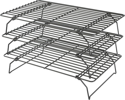 Cooling Racks for Cooking and Baking - 3 Tier Stackable Grid Wire Baking Rack for Oven Cooking, Baking, Grilling, Roasting -Dishwasher Safe Bacon Rack