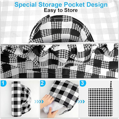 Picnic Table Cover with Bench Covers Portable Table Cloth Built-in Storage Pocket Picnic Table Covers With Elastic Waterproof Camping Essentials for RV Camping