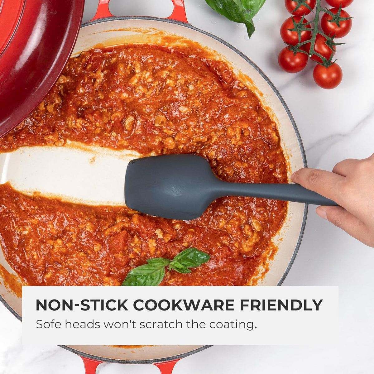 Elihome Classic Silicone Spoonula - Non-Stick Heat Resistant Silicone Scraper Spatula for Mixing, Serving, Scraping, Stirring, and More - 11 Inch