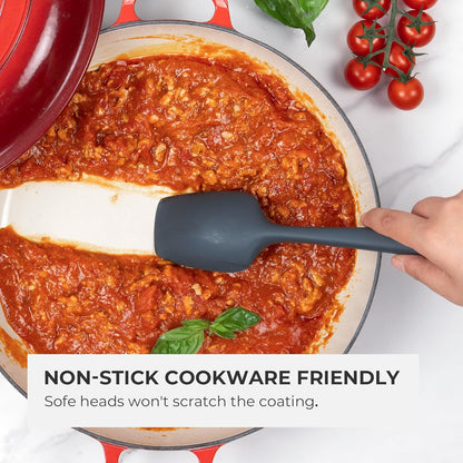Elihome Classic Silicone Spoonula - Non-Stick Heat Resistant Silicone Scraper Spatula for Mixing, Serving, Scraping, Stirring, and More - 11 Inch