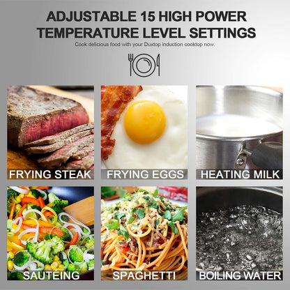 Duxtop 1800W Portable Induction Cooktop Countertop Burner, Black 9100MC/BT-M20B