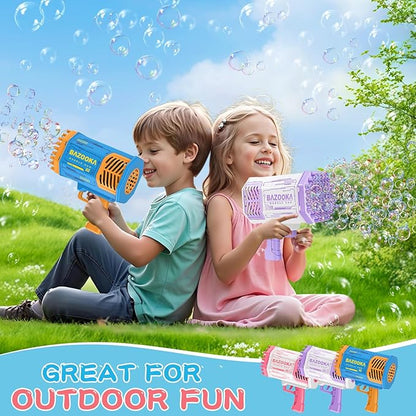Bubble Machine Gun Kids Toys, Bubble Gun with Colorful Lights and Thousands Bubbles, Outdoor Toy Birthday Party Halloween Favors for Boys Girls Age 3 4 5 6 7 8 9 10 11 12 Years Old