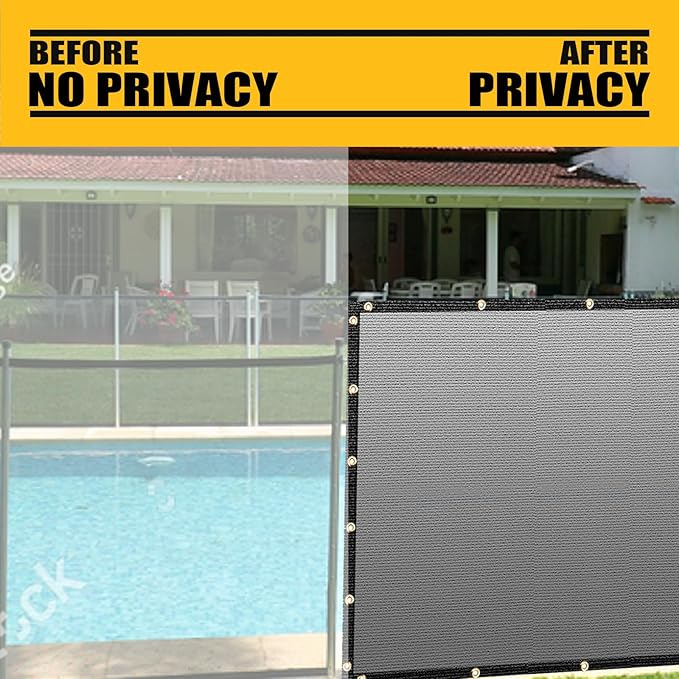 Customized 8' x 63' Brown Fence Privacy Screen,with Bindings & Grommets,Heavy Duty for Gardens,Backyard,Patio,Tennis Court,Pool,Construction Project, We Make Custom Sizes