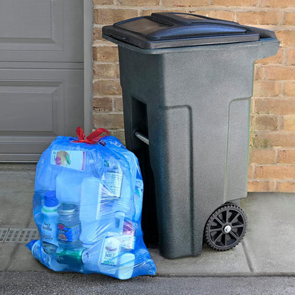 Amazon Basics Blue Recycling Trash Bags, Unscented, 13 Gallon, 60 count, Pack of 1