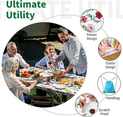 Picnic Table Cover with Bench Covers and Bag - Outdoor Camping Accessories Waterproof Camping Tablecloth with Elastic Edges Fitted Rectangle Tables and Seats