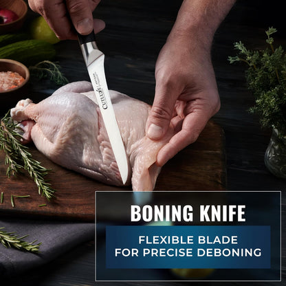 Cutluxe Butcher Knife Set – BBQ Brisket, Breaking & Boning Knife – Slicing Carving Knife Set for Meat Cutting, Ultra Sharp German Steel, Full Tang