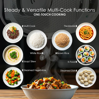 MAGiC COM Rice Cooker, 10 Cup(Uncooked) 20 Cup(Cooked) One Touch Healthy Cooking with 15 Menu Modes, Nonstick Inner Pot, Steamer Basket, Auto Clean, 24 Hour Delay Timer and Auto Keep Warm(White)