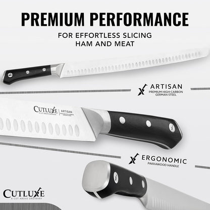 Cutluxe Extra-Long 14" Slicing Carving Knife – Brisket Knife, Razor Sharp Meat and BBQ Knіfe – High Carbon German Steel