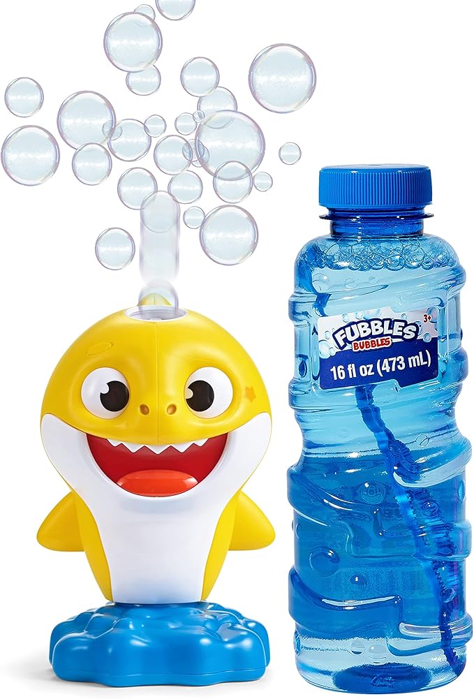 Little Kids Baby Shark NO Spill Musical Bubble Machine,Bubble Toy for Baby, Toddlers and,Amazon Toys Exclusive with 20oz of Extra Bubble Solution 91273E Multicolor