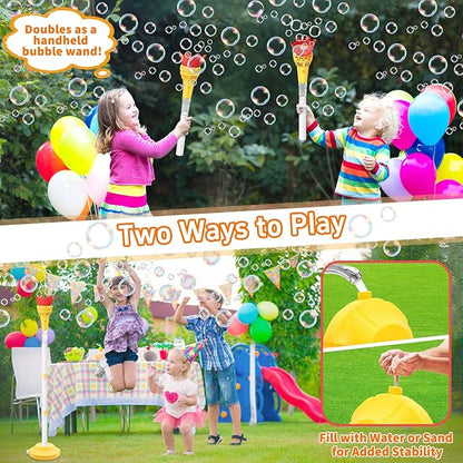 Infowush Torch Bubble Machine for Kids, Rechargable Bubble Maker Bubble Toys with Light, Outdoor Automatic Standing Height Adjustable Bubble Machine for Toddlers 1-3, Christmas Birthday Party Gifts