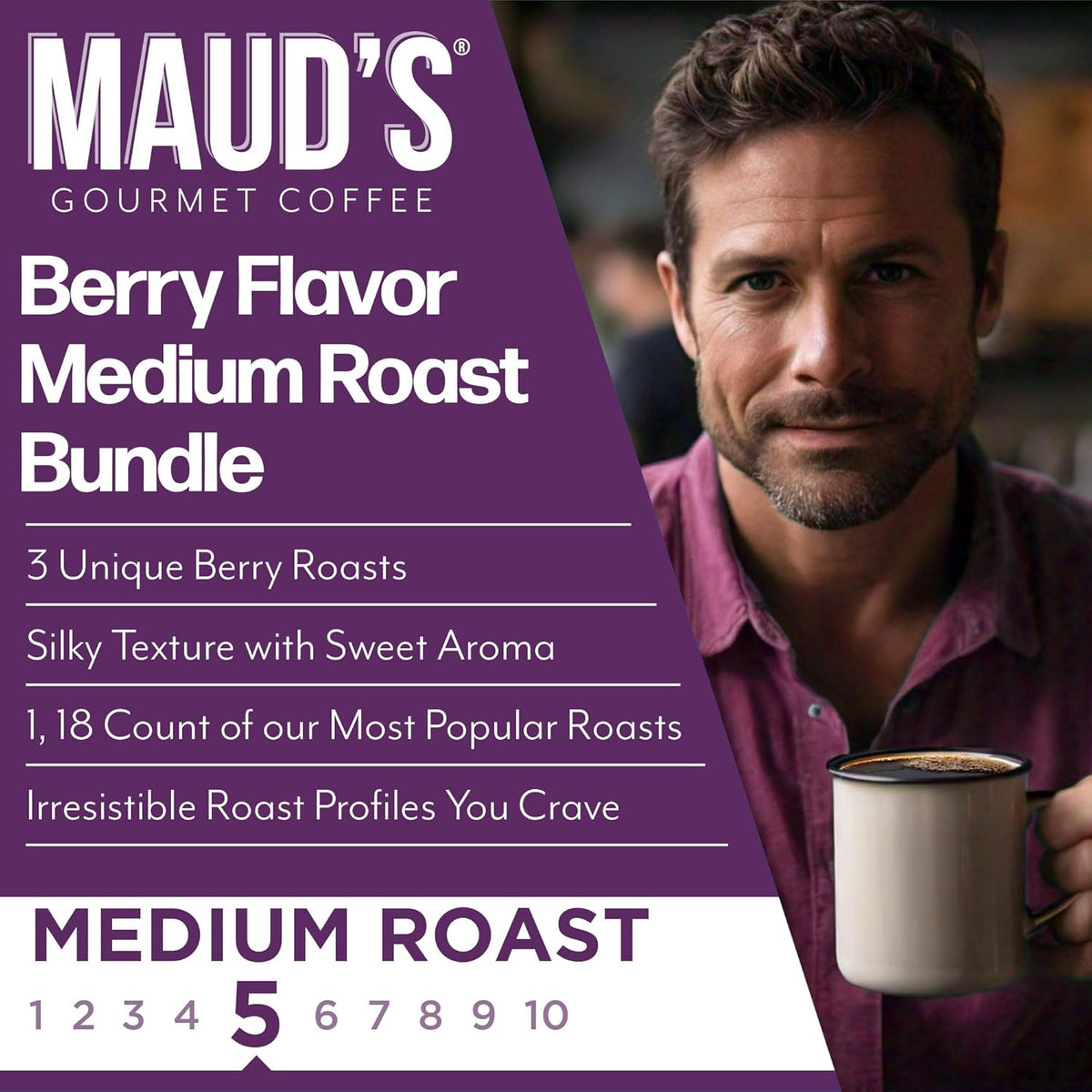 Maud's Blueberry, Cherry & Raspberry Chocolate Flavored Pods Bundle, 54 ct, Medium Roast Flavored Coffee in Recyclable Single Serve Pods