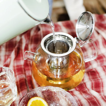 LIBWYS 1000ml(34oz) Glass Teapot, Teapot with Removable Infuser, Stovetop Safe Tea Pot made of Heat-resistant Borosilicate Glass, Blooming and Loose Leaf Tea Maker, Easy to Clean