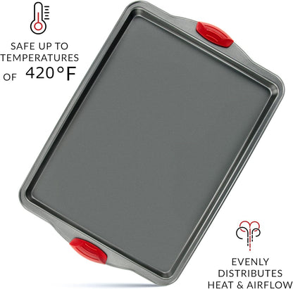 Boxiki Kitchen Non-Stick Baking & Cookie Sheet Pan Non-Toxic 11x14 Inch Rimmed Carbon Steel Baking Sheet. Dent, Warp and Rust Resistant
