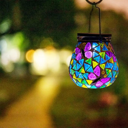 Bshine Butterfly Solar Lantern Outdoor Hanging Waterproof, Mosaic Butterfly Solar Light Indoor Valentine's Day Decor Table, Garden Decor for Yard Outside, Path, Lawn, Birthday Gift for Mom Women