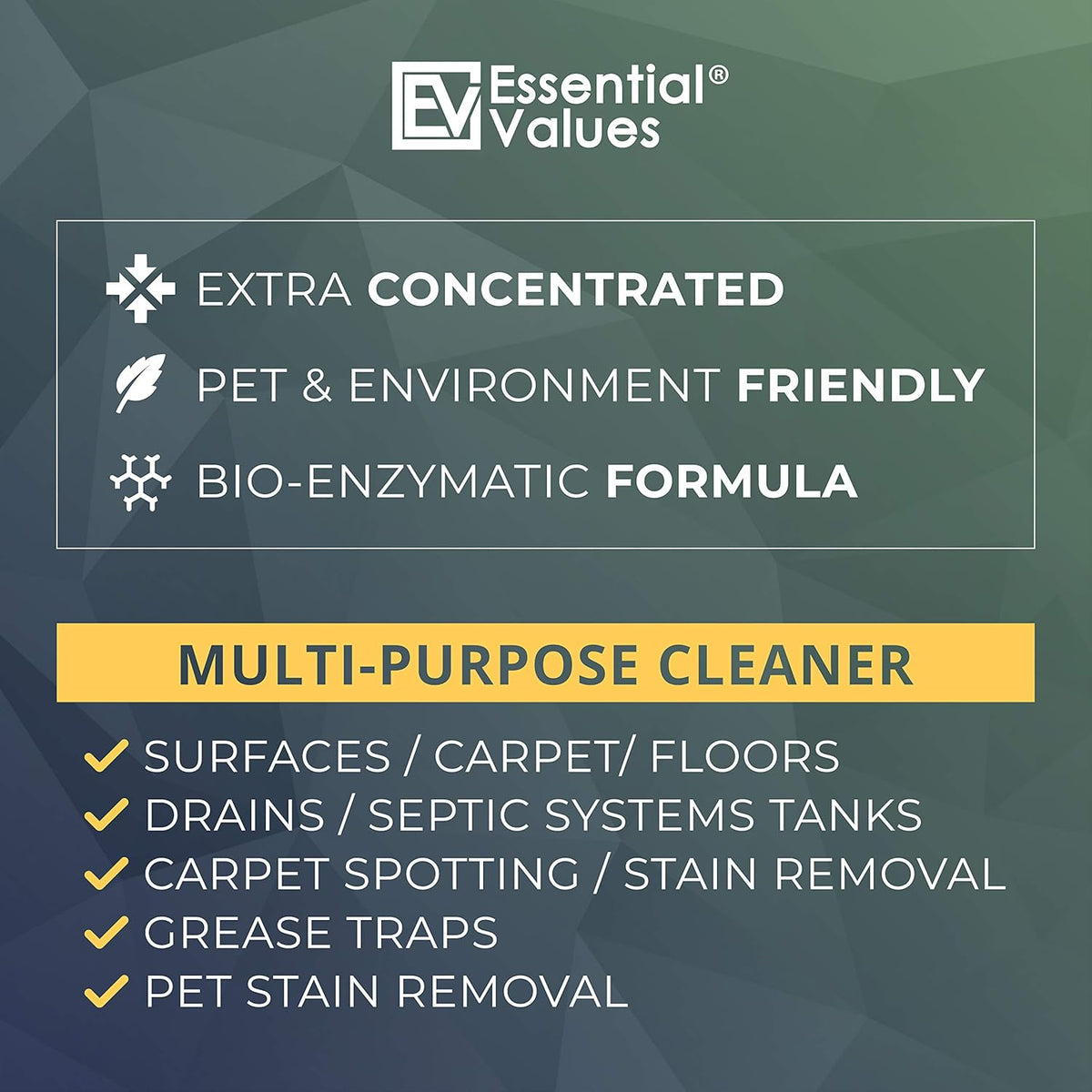 Enzyme Cleaner (1 Gallon / 128 Fl OZ), Drain Cleaner, Made in USA – Multi-Purpose Solution- Stop Odors in its Tracks | Odor Eliminator, Stain Remover, General Cleaning – for Residential & Commercial