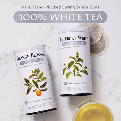 The Republic of Tea – Honey Mango 100% White Tea Bags, Steeps 50 Low-Caffeinated Cups