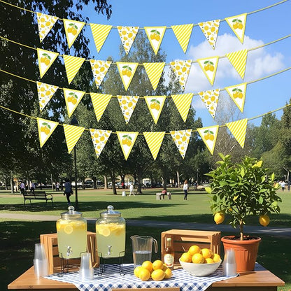 Lemonade Stand Party Decorations - 4PCS Fresh Lemonade Party Banner Supplies for Kids, Lemon Drink Bar Sign Garland Birthday Supplies Decor for Summer (No-DIY)