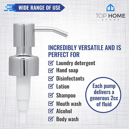 Bathroom Countertop Soap Dispensers (Chrome, 4 Pack)