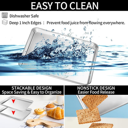 Cekee Baking Sheet with Wire Rack Set of 6 (3 Cookie Sheets for baking + 3 Cooking Racks)