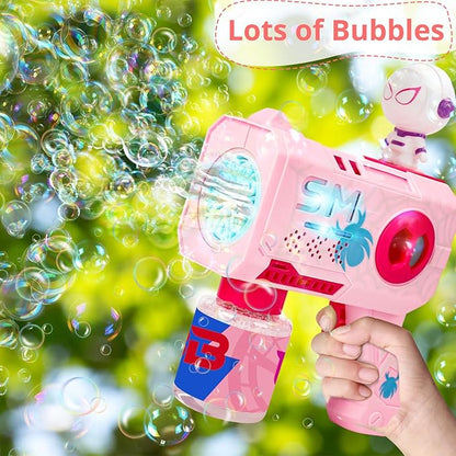 Bubble Gun for Kids, 2 Pack Bubble Machine, Outdoor Summer Toys for Kids 3-8, Toddler Blaster with Powerful Motor, Light-Up Blower for Backyard, Beach, Pool, and Birthday