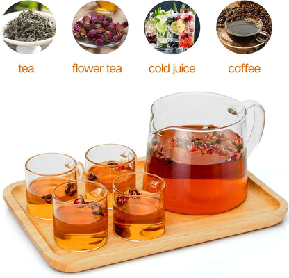 Glass Teapot 51oz/1500ml with Removable Stainless Steel Infuser Tea pot, Heatproof Borosilicate Glass Tea Make, Stovetop Safe Glass Tea Kettle for Loose and Blooming Leaf Tea