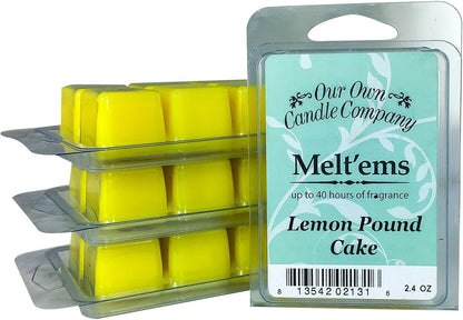 Our Own Candle Company Premium Wax Melt, Lemon Poundcake, 6 Cubes, 2.4 oz (4 Pack)