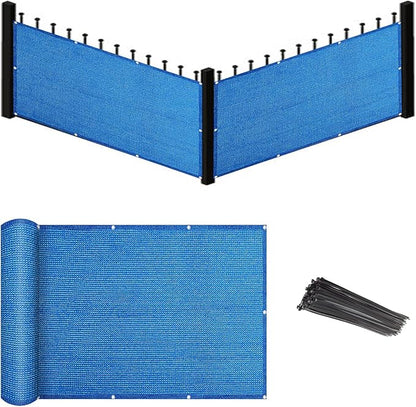 Eden's Decor Balcony Privacy Screen Cover Mesh Windscreen Weather-Resistant UV Protection for Backyard Deck, Patio, Balcony, Pool, Porch, Fence, Railing, Gardening (Blue,5'x 15')