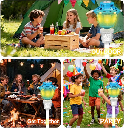 Bubble Machine Maker for Kids, Automatic Bubble Blower with Light & Rechargeable Battery, 40 Inch Adjustable Height Outdoor Toy for Toddlers Party Birthday (Includes 3 Solution), Blue