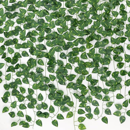 CEWOR 10 Pack Artificial Vines for Room Decor, Artificial Ivy Greenery Garland Fake Vines Hanging Plants Backdrop, Faux Green Leaves for Home Bedroom Wall Decoration
