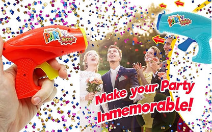 JA-RU Confetti Poppers for Kids (6 Pack) Colorful Party Poppers Confetti Shooters, Confetti Gun, Party Favors for Gender Reveal, Wedding, Birthday & New Year’s Eve | 955-6s