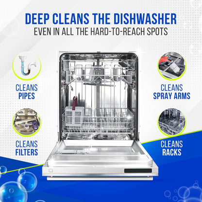 Dishwasher Cleaner and Deodorizer Tablets 26-Pack, Deep Cleaning Descaler for Dishwasher Machine, Heavy Duty, Septic Safe, Removes Grease & Build-ups