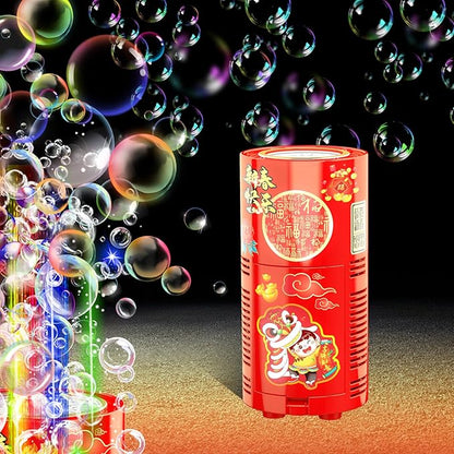 Fireworks Bubble Machine (13 Holes) with Dazzling RGB LED Lights, Automatic Sparklers Blower Toys, Portable Bubble Maker for Kids Party Wedding Christmas Chinese New Year, Birthday Balloons Decoration