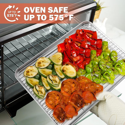 Homikit 2 PCS Cooking &amp; Baking Cooling Rack,15 x 11 Inch Stainless Steel