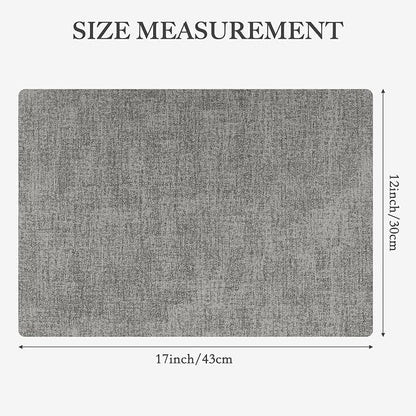 Faux Leather Heat Resistant Placemats Set of 8 – Waterproof Oilproof Wipeable Dining PU Vinyl Place Mat Easy Clean Table Mats for Kitchen/Dining/Party/Holiday, Light Grey