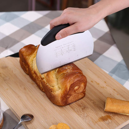 1 pcs Dough Pastry Scraper Chopper/Stainless Steel Dough Scraper Cutter with Ergonomic Rubber Non-Slip Grip/Dough Scraper Cutter/Pro Pastry Pizza