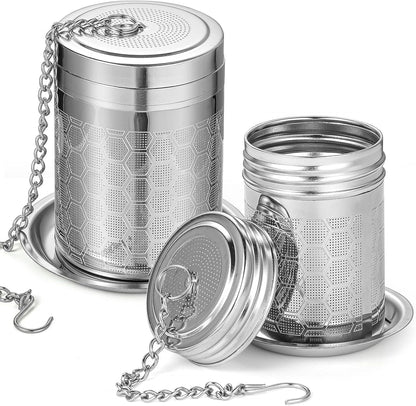 2 Pack Tea Infuser, Tea Strainers for Loose Tea Mesh Stainless Tea Strainer Loose Leaf Tea Steeper Tea Diffuser with Tea Basket and Lid for Black Tea