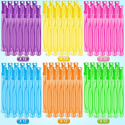 OCHIDO 72 Pcs Bubble Wand in 6 Colors, Bubble Wands Bulk for Kids Party Favors, Bubbles Party Favors for Summer Toys Gift, Indoor Outdoor Activity, Birthday Party, Wedding, Goodie Bags Stuffers