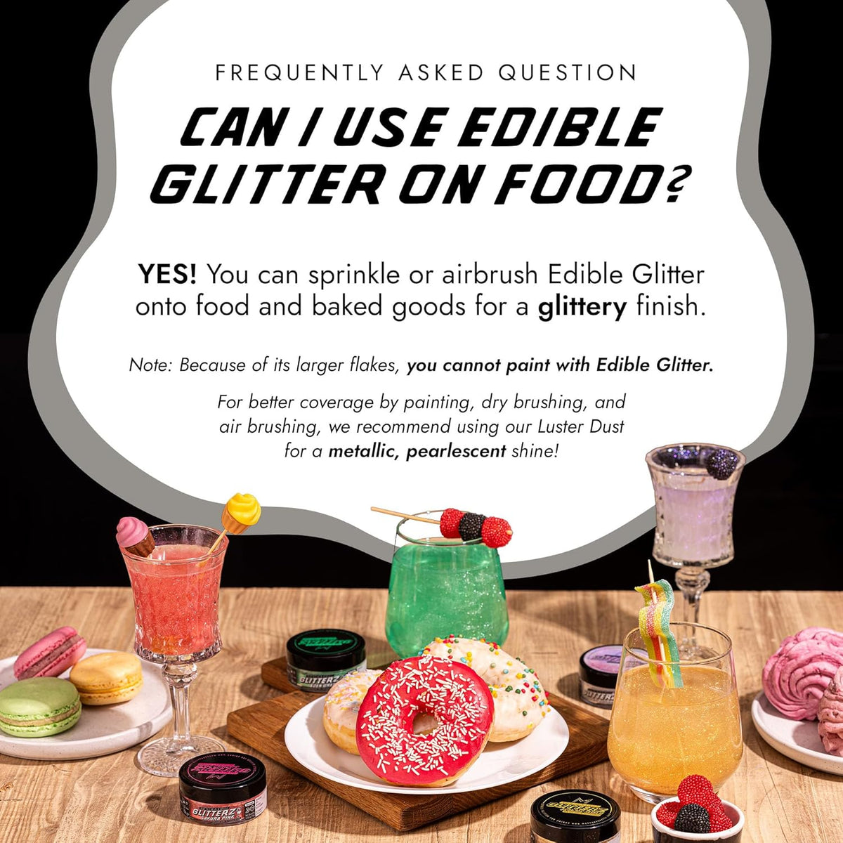 Monégasque Silver Edible Glitter for Drinks 10g – Silver Edible Glitter for Cakes – Halloween Cupcakes & Cake Decorating Sprinkles