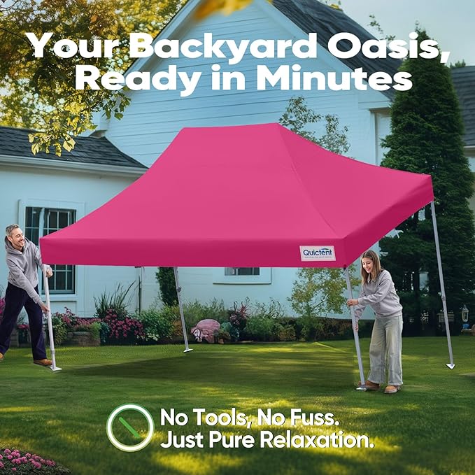 Quictent 10x15 Heavy Duty Pop Up Canopy Tent with Sidewalls, Hexagonal Legs- Commercial Instant Shelter with 3-Year Frame Warranty, 800D Waterproof Oxford Fabric for Weddings, Events, Outdoor Markets