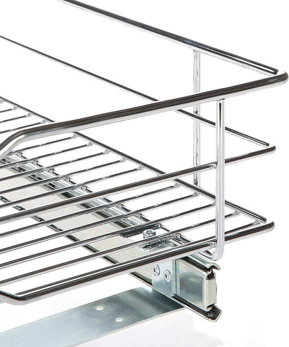Home Zone Living Pull Out Kitchen Cabinet Organizer with Slide Out Drawer for Space Saving Storage, 20” W x 21” L