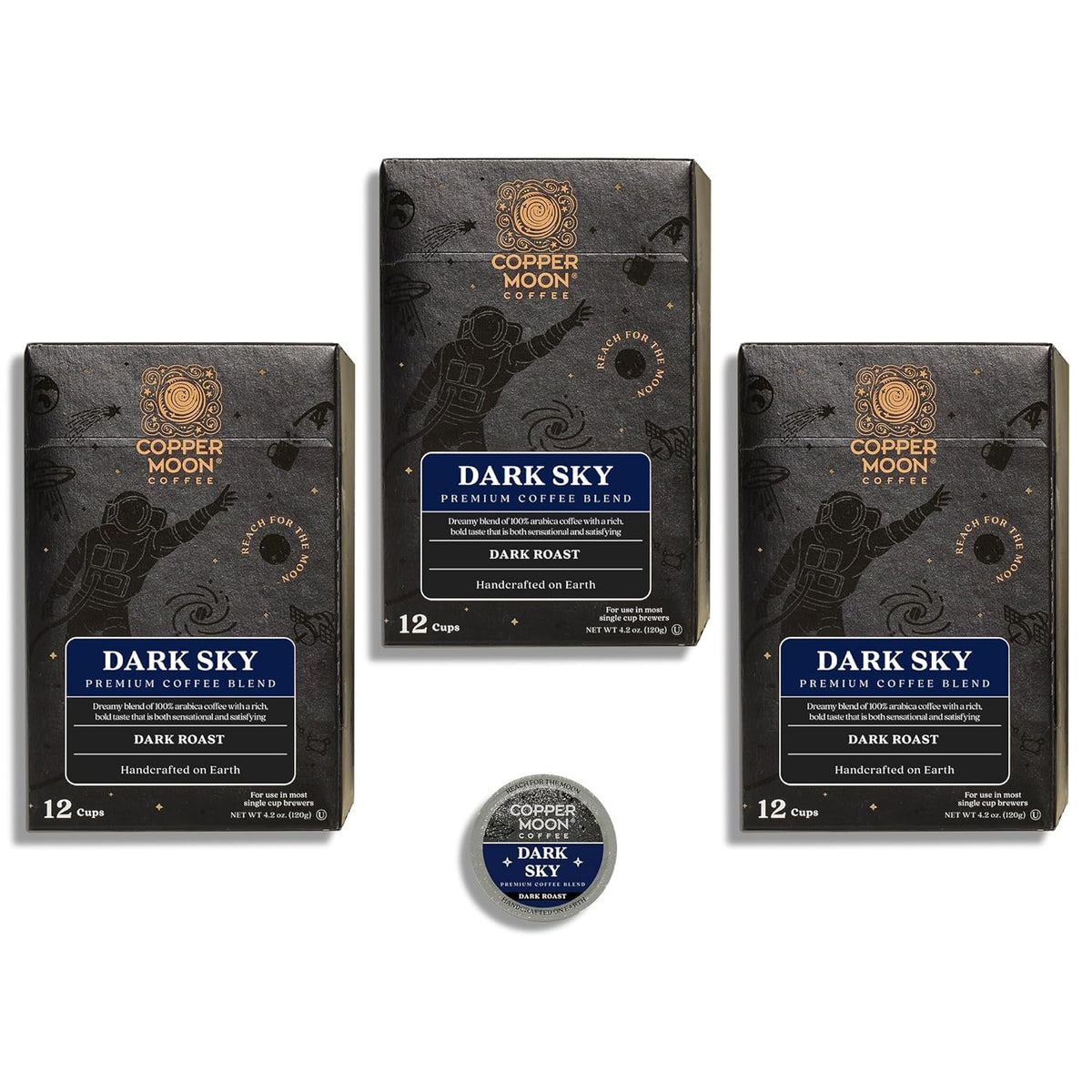 Copper Moon Single Serve Coffee Pods for Keurig K-Cup Brewers, Dark Roast, Dark Sky Blend, 36 Count